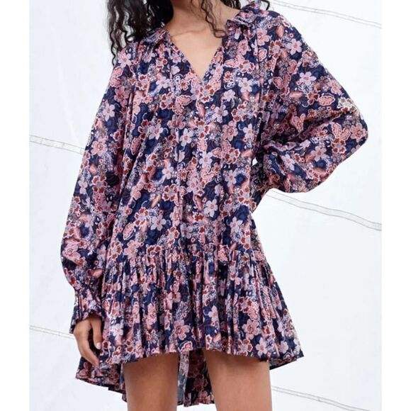 Anthropologie SUNDRY Floral Mini Dress NWT Sz. 2(US M 8/10) - Picture 1 of 11